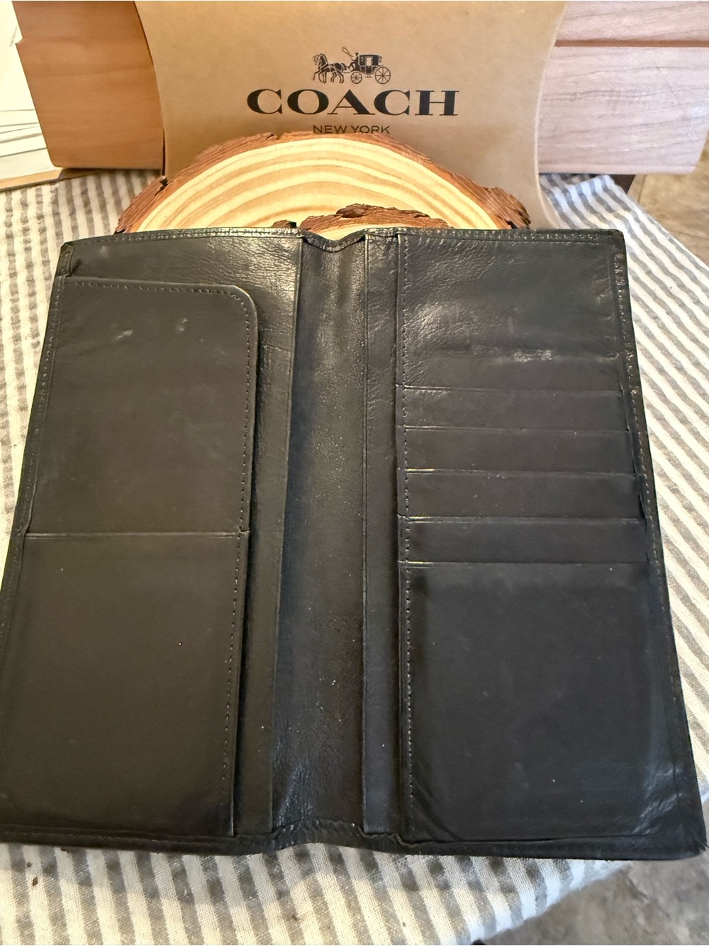 Coach Black Leather Long Wallet with Card Slots - Picture 9 of 9